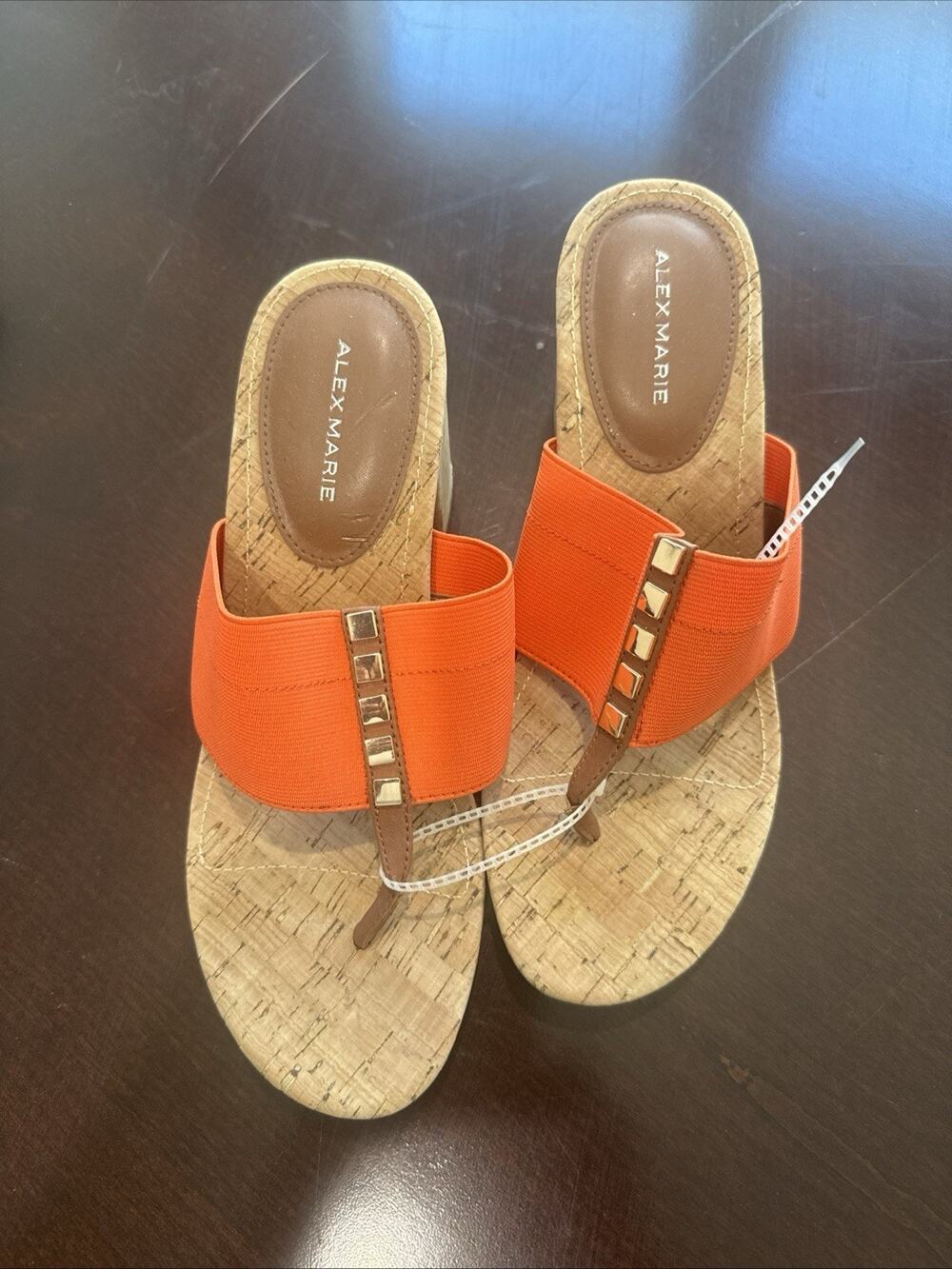 Alex Marie Cork Shoes 9.5M Orange Strap. 0009